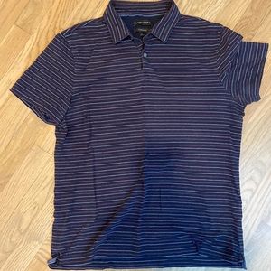 Banana republic, standard fit polo size, large navy with pink and white stripes